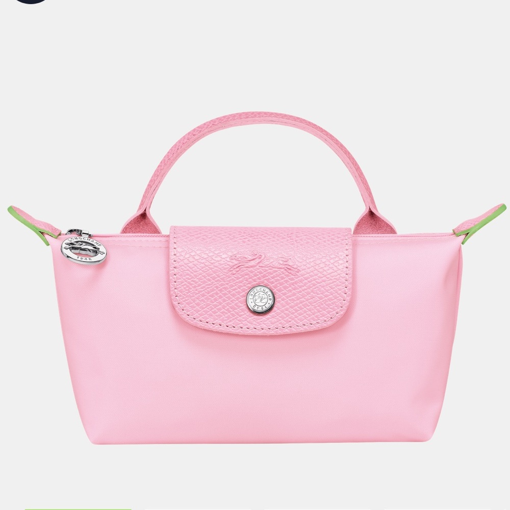 BNWT Longchamp Le Pliage Mini Pouch with Handle Pink
